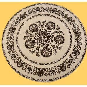 Wellesley Plate By Wood & Sons Burslem England Round Plate With Brown Vintage